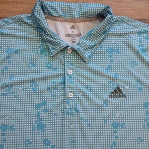 Adidas Polo Mens Extra Large Blue Camo Golf Ultimate Performance Stretch‎ Flex